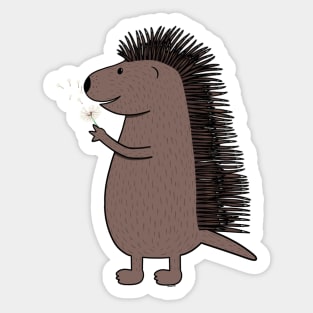 Porcupine with dandelion Sticker